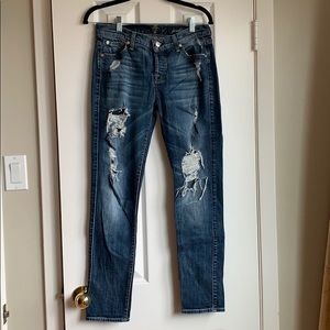7 for all Mankind Josefina Skinny Distressed Boyfriend Jeans
